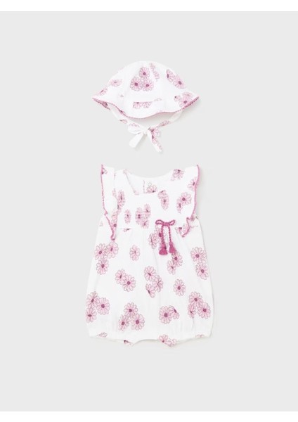 Yenidogan Kız Bebek Şapkalı 2 Li Takım 1607