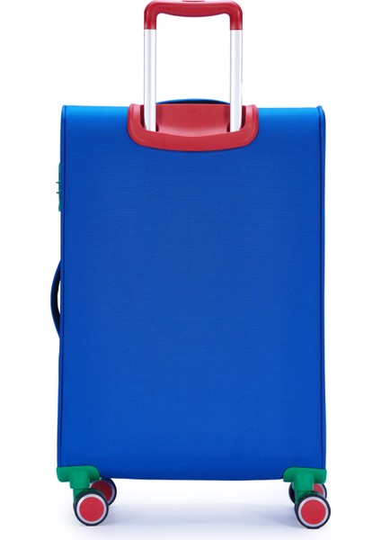 Benetton 3'lü Valiz Seti Lüx Kumaş Valiz Mavi Bnt2800