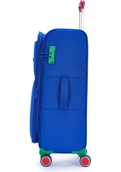 Benetton 3'lü Valiz Seti Lüx Kumaş Valiz Mavi Bnt2800