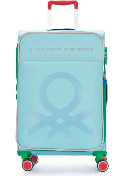 Benetton 2'li Valiz Seti Orta Ve Kabin Boy Lüx Kumaş Valiz Aqua Bnt2200
