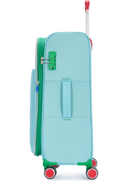 Benetton 2'li Valiz Seti Orta Ve Kabin Boy Lüx Kumaş Valiz Aqua Bnt2200