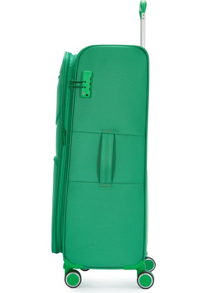 Benetton 2'li Valiz Seti Büyük Ve Orta Boy Lüx Kumaş Valiz Yeşil Bnt2400 fırsatları