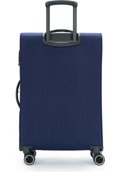 2'li Valiz Seti Orta Ve Kabin Boy Lüx Kumaş Valiz Lacivert 04pc6000 modelleri