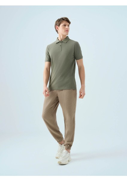 Regular Fit Polo Koyu Haki Erkek T-Shirt LF2035136 fiyatları