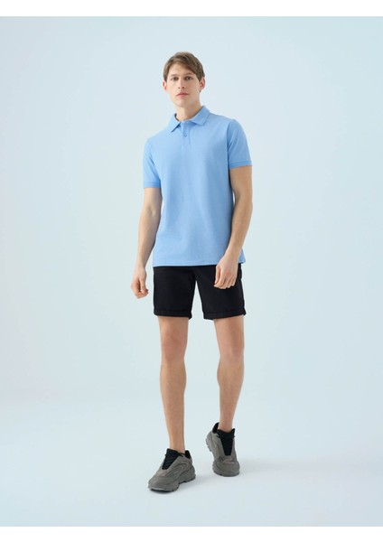 Regular Fit Polo Açık Mavi Erkek T-Shirt LF2035136 fırsatları