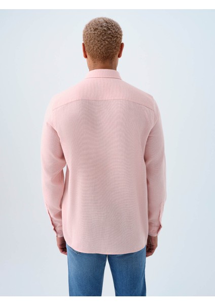 Regular Fit Uzun Kol Pudra Erkek Gömlek LF2040017