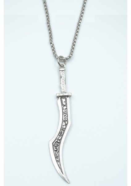 Kılıç Gümüş Kaplama Örme Zincir Kolye