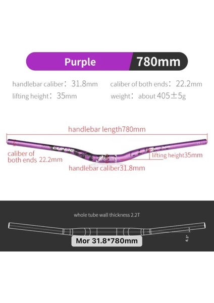 All Ride Açılı 9mm Gidon Mor 31.8mm modelleri