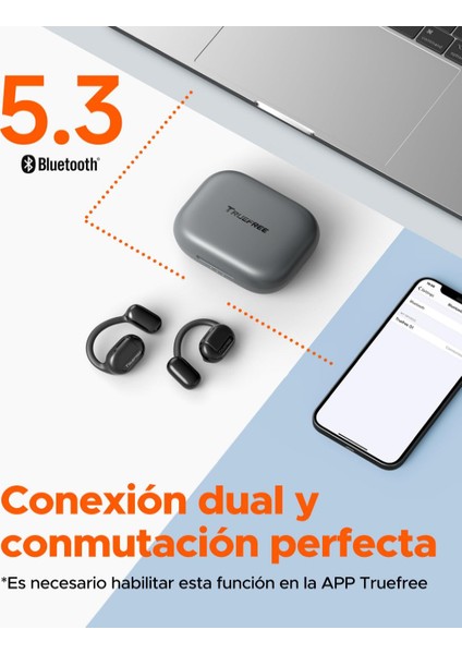 Açık Kulak Bluetooth 5.3 Kulaklık Enc Gürültü Önleme, 54 Saat Çalma Süresi, App Kontrol