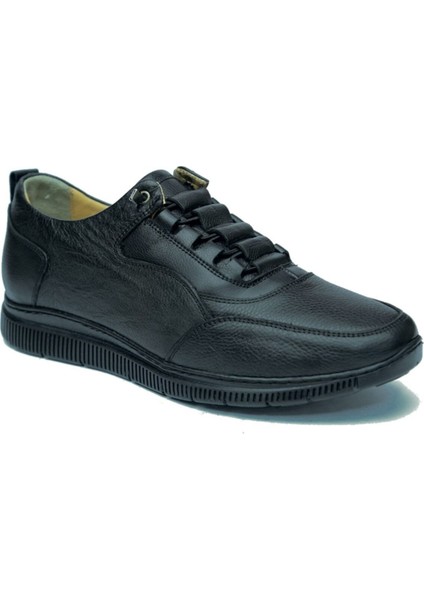 Siyah Deri Erkek Sneaker Ayakkabı