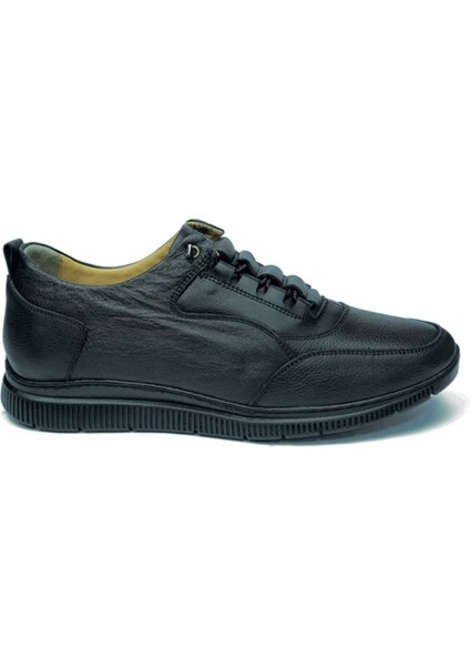 Siyah Deri Erkek Sneaker Ayakkabı
