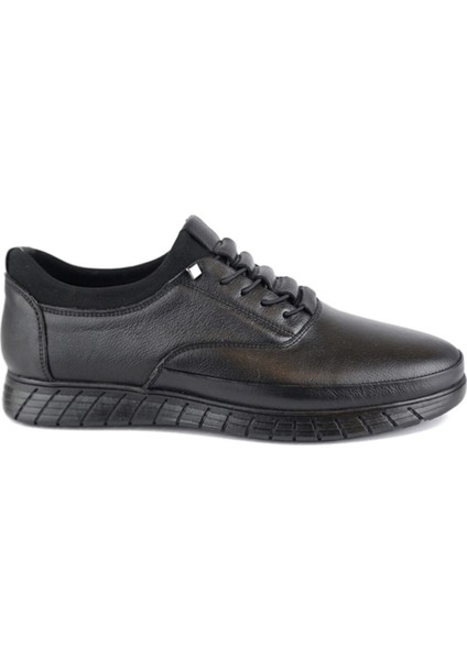 Siyah Deri Erkek Sneaker Ayakkabı