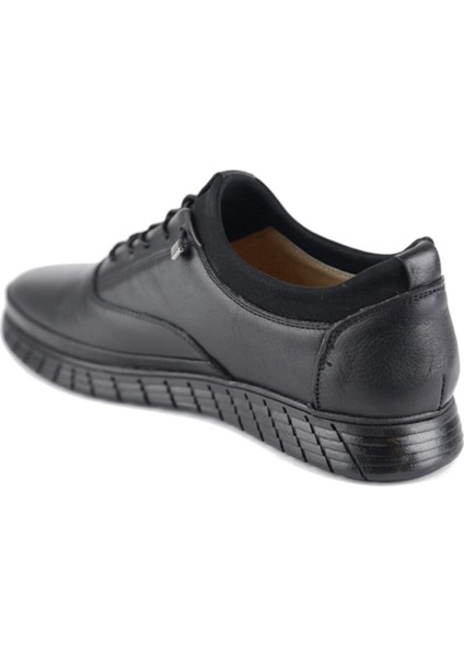 Siyah Deri Erkek Sneaker Ayakkabı
