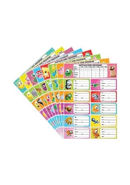 Okul Etiketi 3lü Farklı Modeller - 3 Paket