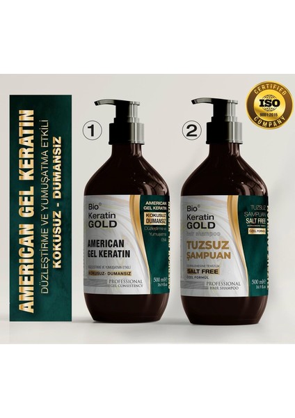 Dumansız 2'li Jel Keratin Seti 500 ml