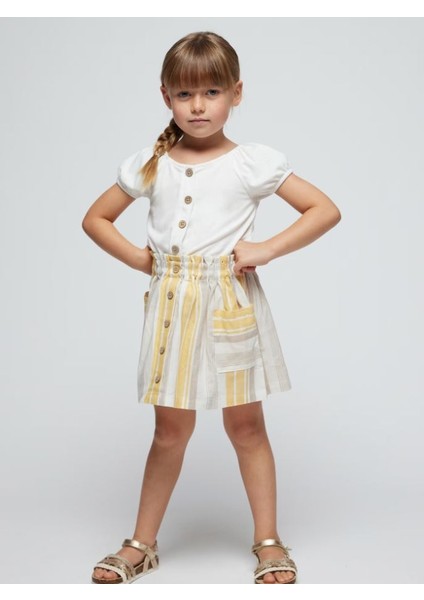 Kız Çocuk Keten Etek 3902