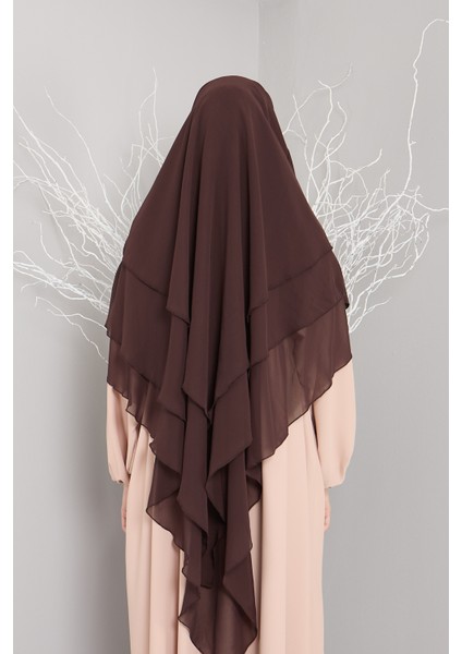 3 Katlı Sufle Khimar Hijap Tesettür Hazır Şal