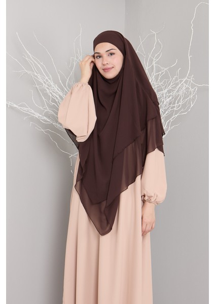 3 Katlı Sufle Khimar Hijap Tesettür Hazır Şal