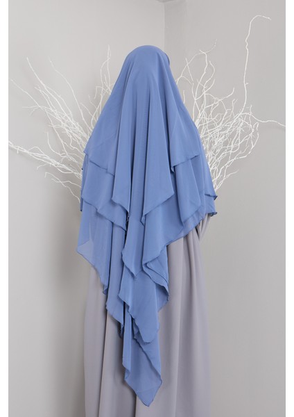 3 Katlı Sufle Khimar Hijap Tesettür Hazır Şal