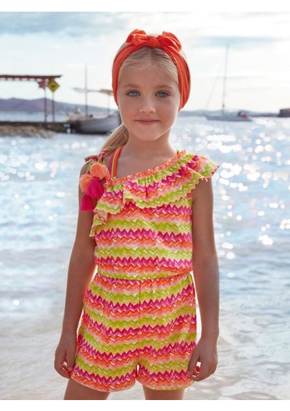 Kız Çocuk Yazlık Şort Tulum 3864