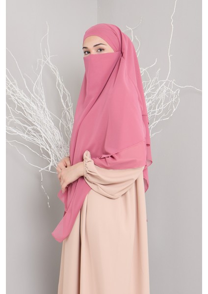 3 Katlı Sufle Khimar Hijap Tesettür Hazır Şal
