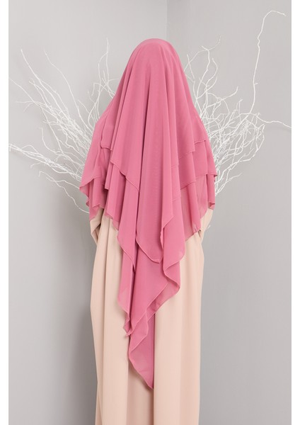 3 Katlı Sufle Khimar Hijap Tesettür Hazır Şal