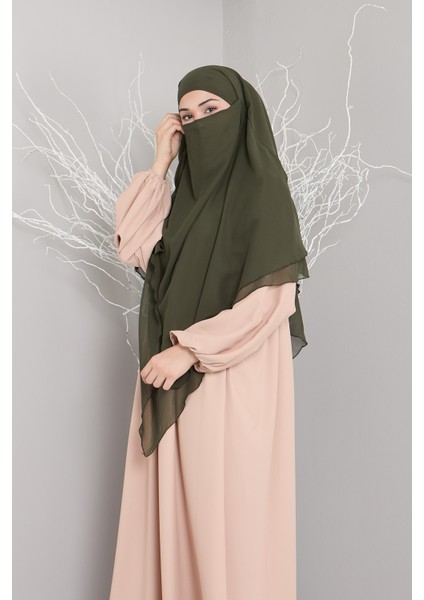 3 Katlı Sufle Khimar Hijap Tesettür Hazır Şal