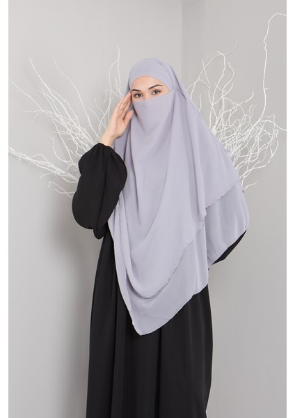 3 Katlı Sufle Khimar Hijap Hazır Tesettür Şal