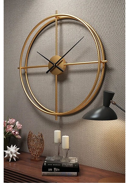 Iskandinav Xxl 90 cm Gold, Ispanyol ve Iskandinav Tarzı Ferforje Metal Minimalist Duvar Saati fiyatları