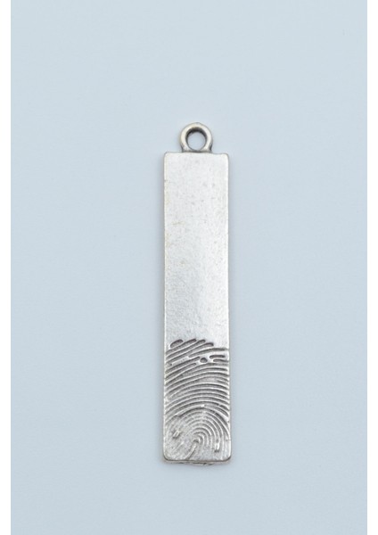 Parmak İzi Gümüş Kaplama Kolye Ucu