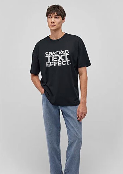 Kısa Kollu Tişört Unisex Erkek Kadın Baskılı Oversize Text T-Shirt