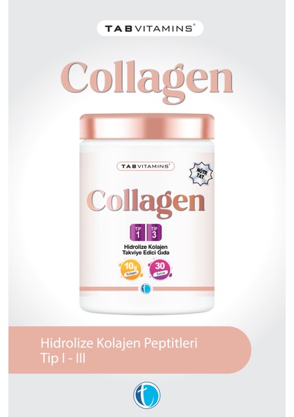 Collagen 30 Servis Aromasız Hidrolize Kolajen Peptitleri Tip 1 Tip 3