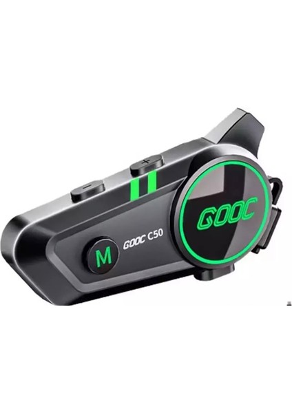 C50 2x Motosiklet Intercom Kask Kulaklık 1500 Mah Rgb Işıklı Çift Eşleşme
