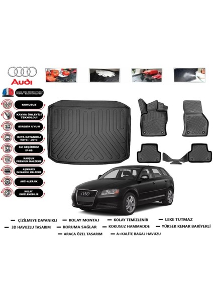 A3 Hb 2014 Model Bagaj Havuzu Araca Özel Paspas Takımı Prrox
