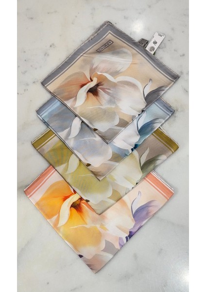 2025 Desenli Saf Ipek Twill Eşarp 9305-34 fırsatları