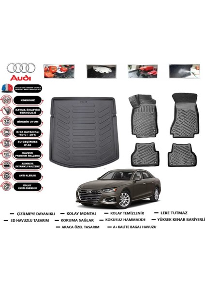 A4 Stw 2018 Model Bagaj Havuzu Araca Özel Paspas Takımı Flex