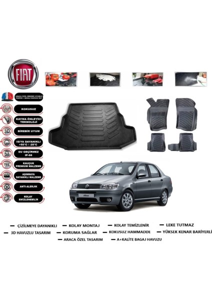 Albea 2009 Model Bagaj Havuzu Araca Özel Paspas Takımı Prrox