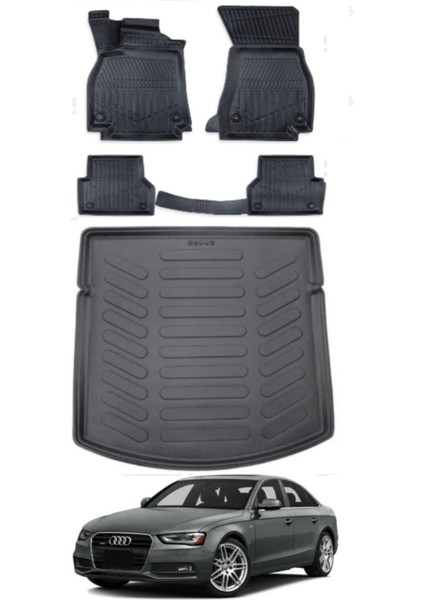 A4 2013 Model Bagaj Havuzu Araca Özel Siyah Paspas Takımı