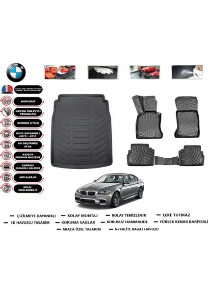 5 Serisi F10 2011 Model Bagaj Havuzu Araca Özel Paspas Takımı Prrox
