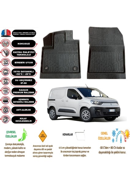 Doblo 2024 Model Panelvan 4d Havuzlu Paspas (2 Parça)