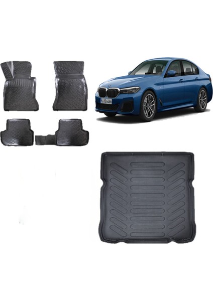 5 Serisi G30 2023 Model 3D Bagaj Havuzu+3d Havuzlu Araca Özel Paspas Takımı