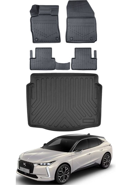 Ds4 2024 Model Bagaj Havuzu Araca Özel Siyah Paspas Takımı