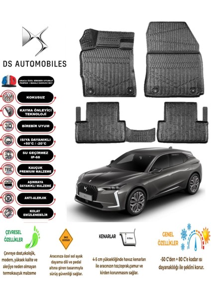 Ds Ds4 2021 Model 4d Araca Özel Havuzlu Kokusuz Paspas Takımı