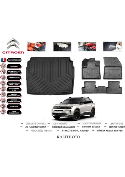 C5 Aircross 2022 Model 3D Bagaj Havuzu+4d Havuzlu Paspas Seti