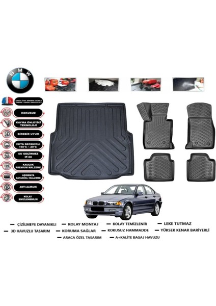 3 Serisi E46 2005 Model Bagaj Havuzu Araca Özel Paspas Takımı Prrox