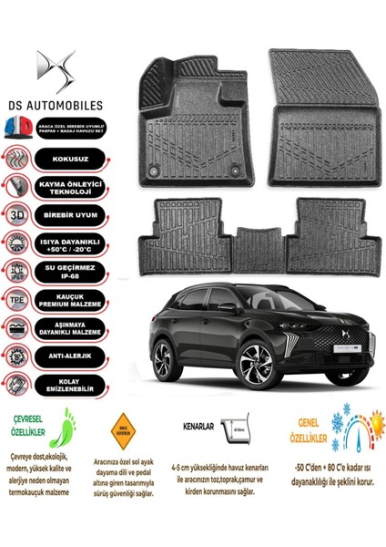 Ds Ds7 Crossback 2022 Model 4d Araca Özel Havuzlu Paspas Takımı