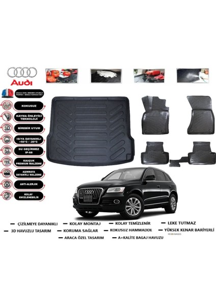 Q5 2009 Model Bagaj Havuzu Araca Özel Paspas Takımı Prrox