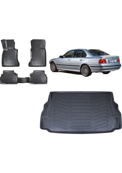 5 Serisi E39 2001 Model 3D Bagaj Havuzu+3d Havuzlu Araca Özel Paspas Takımı