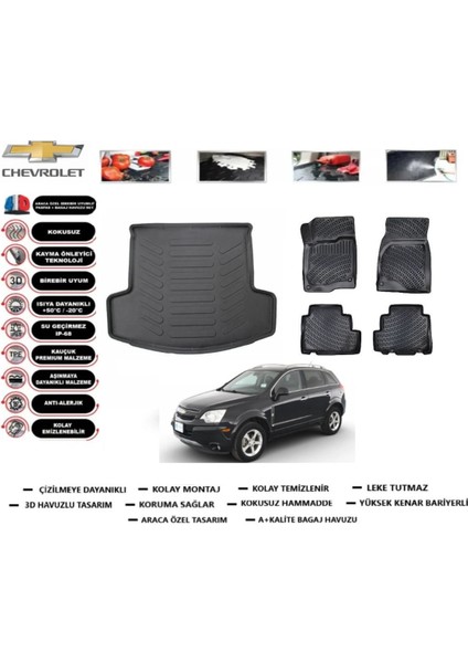 Chevrolet Captiva 2018 Model Bagaj Havuzu Araca Özel Paspas Takımı Prrox