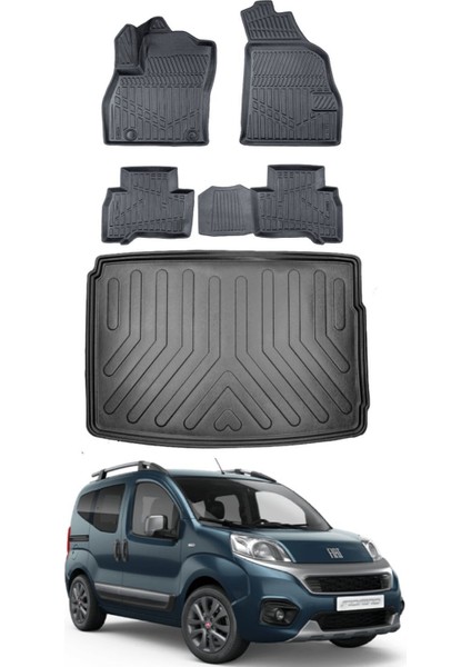 Fiorino 2007 Model Bagaj Havuzu Araca Özel Siyah Paspas Takımı